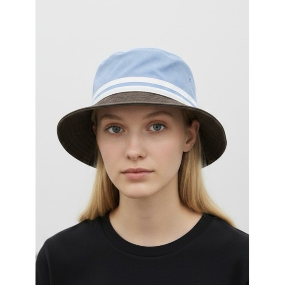 Puma Vintage Blue with Brown Brim and White Bands‎ Bucket Style Hat